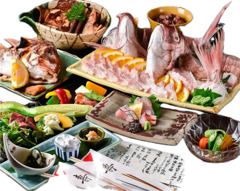夫婦鯛お祝い会席の内容フォト
