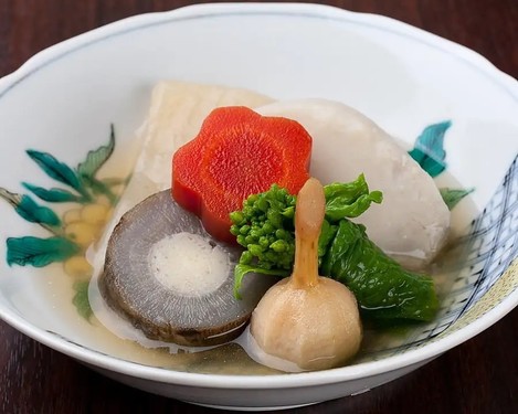 炊合せの一例　冬の京野菜　炊合せ