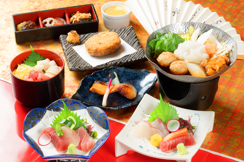 まぐろと旬菜+鮪食べ比べ会席